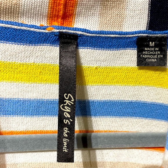 Skye’s the limit striped cotton cropped cardigan size medium - Picture 3 of 3